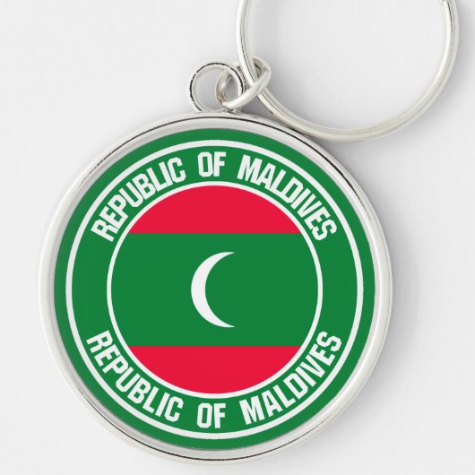 Malediven-RundEmblem Schlüsselanhänger (Vorne)