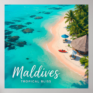 🧲 Malediven-Tropenstrand-Urlaubserinnerung 🌴 Poster