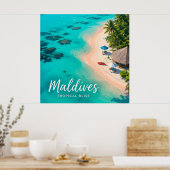 🧲 Malediven-Tropenstrand-Urlaubserinnerung 🌴 Poster (Küche)