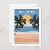 Malediven, tropisches Paradies Postkarte (Vorne/Hinten)