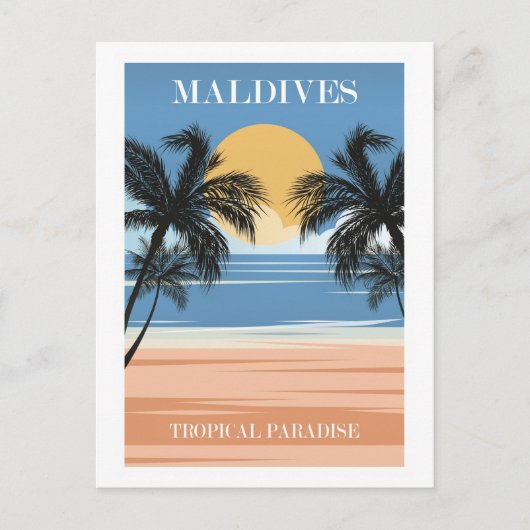 Malediven, tropisches Paradies Postkarte (Vorderseite)