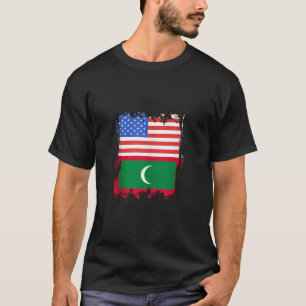 Malediven USA Heart Maldivian Roots Maldivi T-Shirt