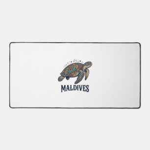 Malediven Vintage Meeresschildkröte Reise-Shirt De Schreibtischunterlage