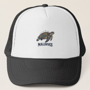 Malediven Vintage Meeresschildkröte Reise-Shirt De Truckerkappe