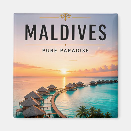 🏝️ Malediven-Wasser-Villa-Paradies Modern Magnet (Vorne)