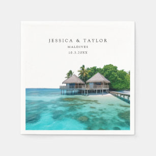 Malediven Wedding Custom Foto Cocktail Napkins Serviette