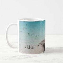 Malediven Weißer Sand Lagoon Korallenfisch Souveni Kaffeetasse