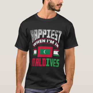Maledivische Malediven-Fahne am glücklichsten, wen T-Shirt