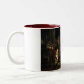 Malen der Nachtwache durch Rembrandt Van Rijn Zweifarbige Tasse (Links)