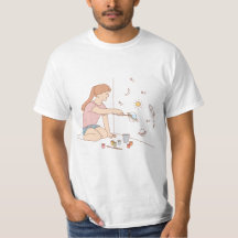 "Malen eines Girl Art T-Shirts"