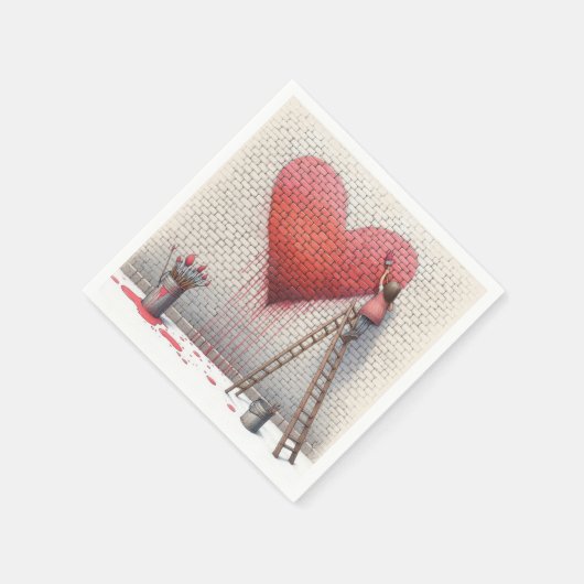 Malen eines Herzmuschels Serviette (Ecke)