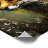 Malen eines Roten Fuchses in einer Krone Poster (Ecke)