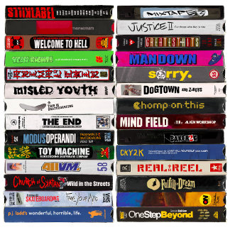 Malen klassischer Skateboarding-VHS-Tapes Skateboard