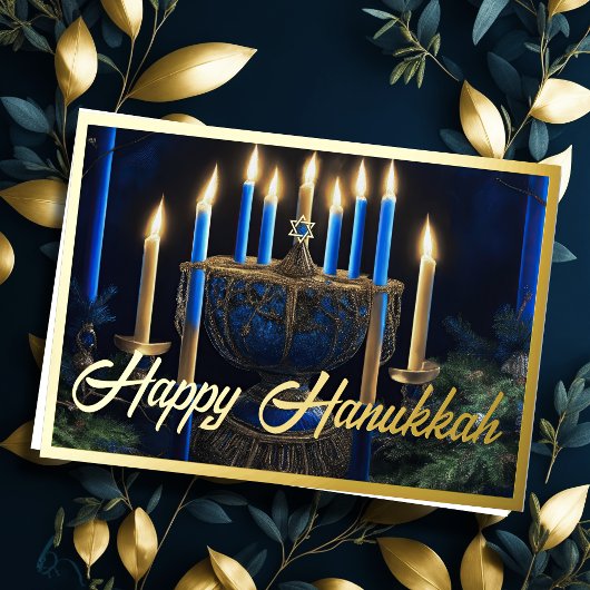 Malen Menorah Happy Hanukkah Feiertagskarte