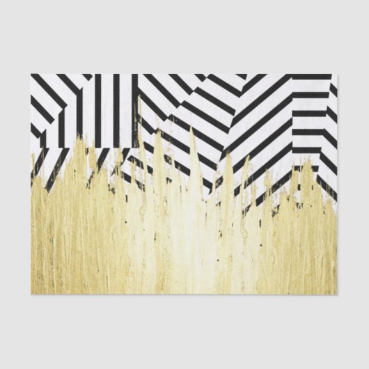 Malen Sie Anschläge im Imitat-Gold auf schwarzem Seidenpapier (Vorderseite)