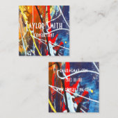 malen Sie AquarellfarbGraffiti-Visitenkarte Quadratische Visitenkarte (Vorne/Hinten)