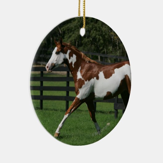 Malen Sie das Pferd, das 1 laufen lässt Keramik Ornament (Rechts)