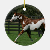Malen Sie das Pferd, das 1 laufen lässt Keramik Ornament (Hinten)