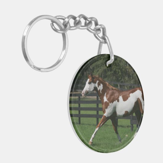 Malen Sie das Pferd, das 1 laufen lässt Schlüsselanhänger (Vorderseite links)