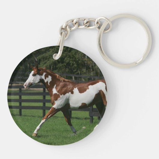 Malen Sie das Pferd, das 1 laufen lässt Schlüsselanhänger (Rückseite)
