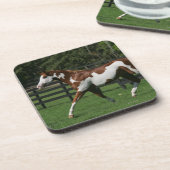 Malen Sie das Pferd, das 1 laufen lässt Untersetzer (Linke Seite)