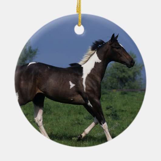 Malen Sie das Pferd, das 2 laufen lässt Keramikornament (Hinten)