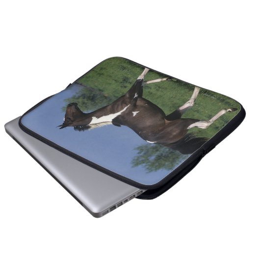 Malen Sie das Pferd, das 2 laufen lässt Laptopschutzhülle (Vorne Knopf)