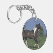 Malen Sie das Pferd, das 2 laufen lässt Schlüsselanhänger (Vorderseite links)