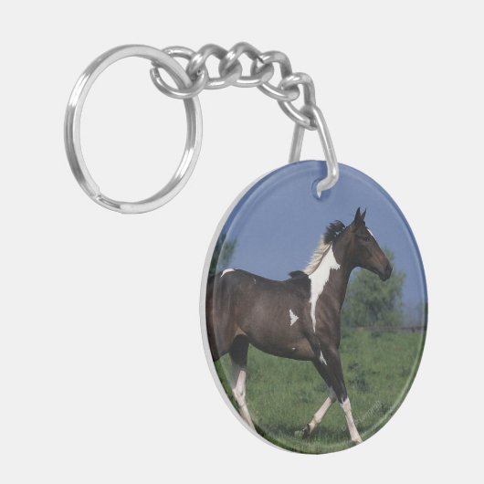 Malen Sie das Pferd, das 2 laufen lässt Schlüsselanhänger (Vorderseite links)