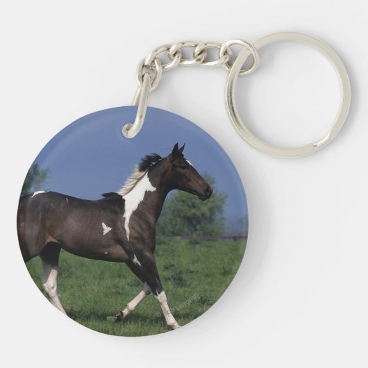 Malen Sie das Pferd, das 2 laufen lässt Schlüsselanhänger (Rückseite)