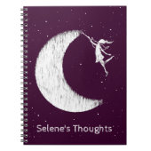 Malen Sie den Mond lila Notizblock (Vorderseite)