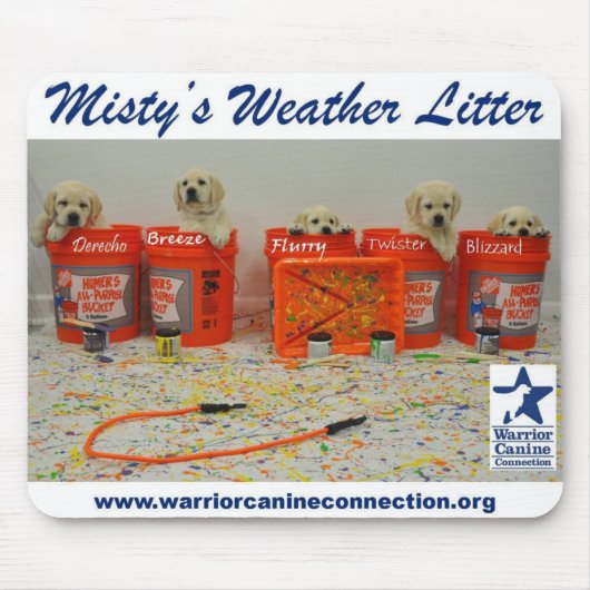 Malen Sie Eimer-Welpen Mousepad (Vorne)