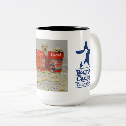 Malen Sie Eimer-Welpen-Tasse Zweifarbige Tasse (VorderseiteRechts)