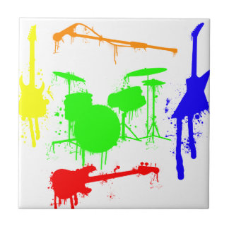 Malen Sie Graffiti Musikinstrumente des Spritzers Fliese