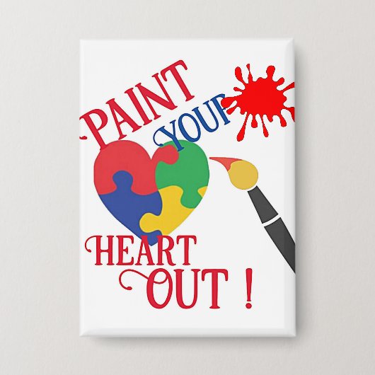 Malen Sie Ihr Herz aus, Schaltfläche Button (Vorderseite)