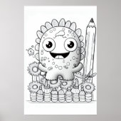 Malen Sie Ihren Cartoon-Monster-Kinder-Wandposter Poster (Vorne)