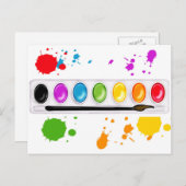malen Sie Kasten mit Spritzern Postkarte (Vorne/Hinten)