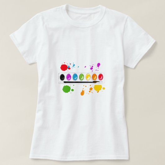 malen Sie Kasten mit Spritzern T-Shirt (Design vorne)