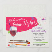 Malen Sie Nacht, malen Sie und nippen Sie an Einladung (Vorne/Hinten)