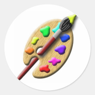 Malen Sie Palette Runder Aufkleber