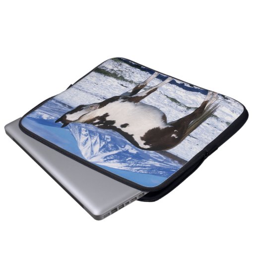 Malen Sie Pferd stehend im Schnee Laptopschutzhülle (Vorne Knopf)