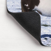 Malen Sie Pferd stehend im Schnee Mousepad (Ecke)