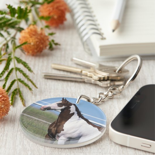 Malen Sie Pferd stehend Schlüsselanhänger (Vorderseite rechts)