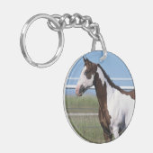 Malen Sie Pferd stehend Schlüsselanhänger (Vorderseite links)