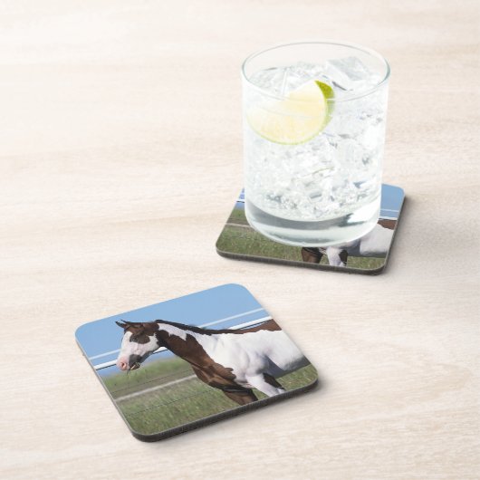 Malen Sie Pferd stehend Untersetzer (Rechte Seite)