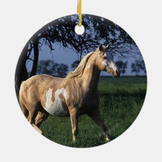 Malen Sie Pferd stehende 2 Keramikornament (Hinten)