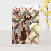 Malen Sie PferdBday Karte für Vater (Gelbe Blume)