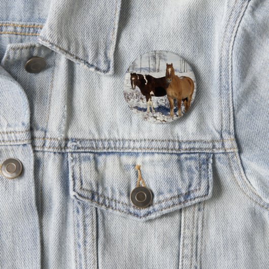 Malen Sie Pferde im Schnee Button (Beispiel)