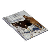 Malen Sie Pferde im Schnee Notizblock (Rechte Seite)