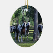Malen Sie Pferde in den Bäumen Keramikornament (Rechts)